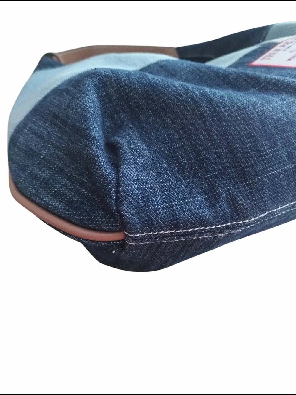 True Religion Monogram Denim Patchwork Hobo Bag in Blue